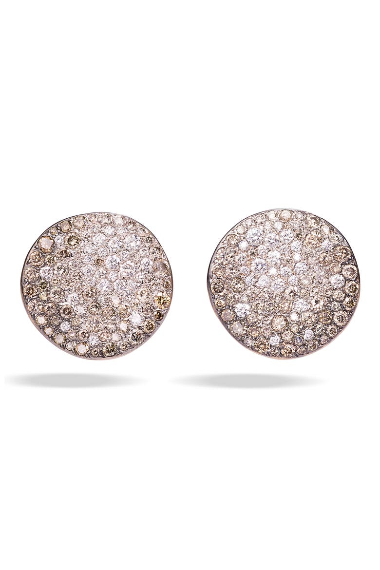 Sabbia Diamond Pavé Stud Earrings, Main, color, ROSE GOLD