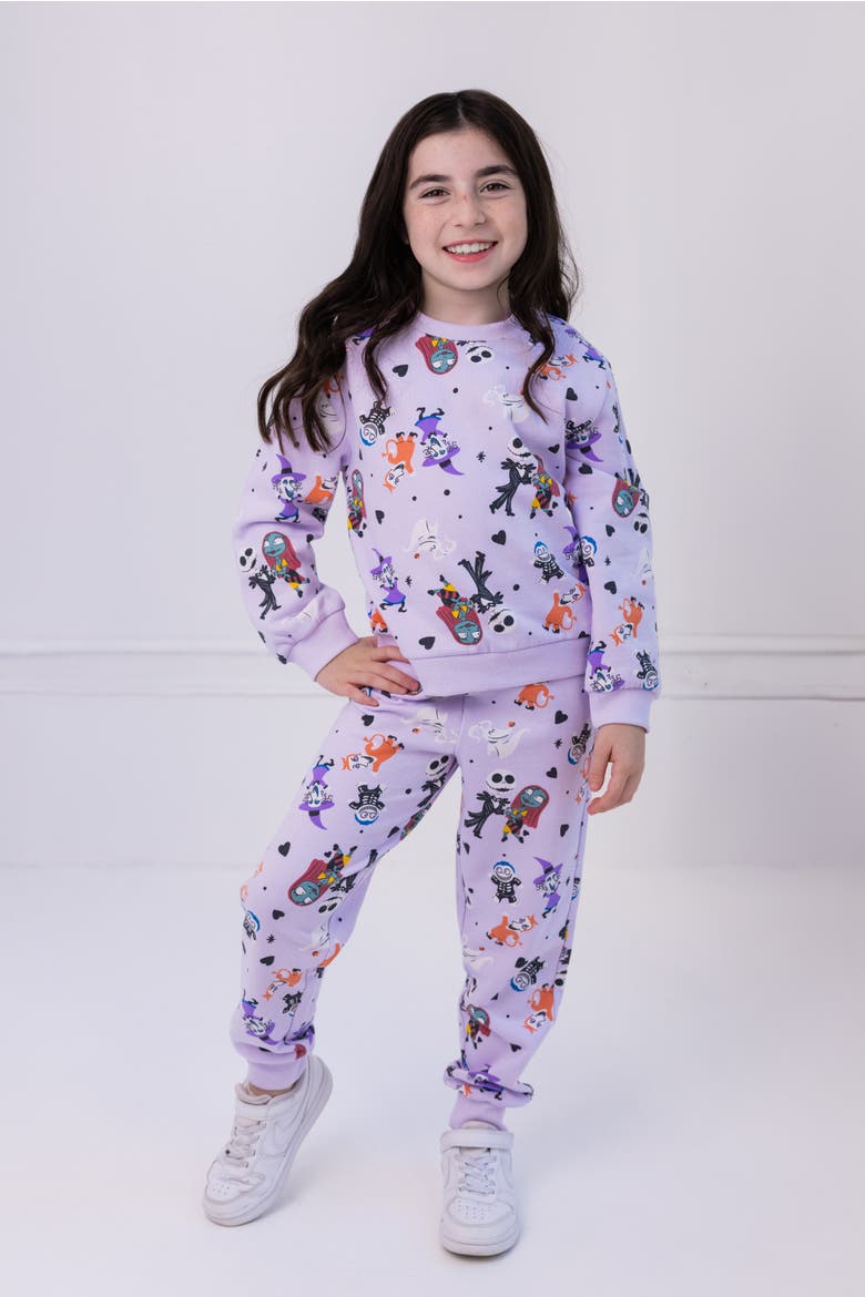 Nightmare Before Christmas Fleece Sweatshirt and Pants Set, Alternate, color, Light Purple