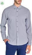 CONSTRUCT Slim Fit Micro Plaid Recycled 4-Way Stretch Performance Long Sleeve Shirt