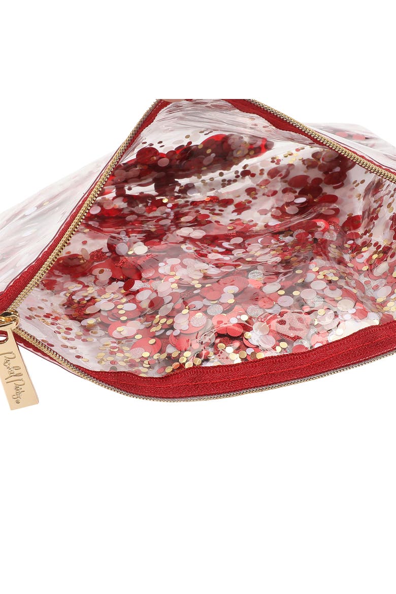 Spirit Squad Confetti Everything Pouch Makeup Bag Travel BagCosmetic Bag for Women, Alternate, color, Red