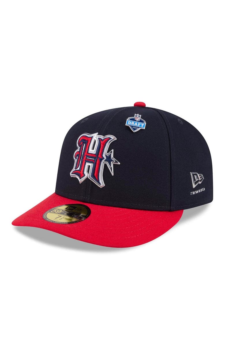 Men's New Era  Navy/Red Houston Texans 2026 NFL Draft Pre-Curved 59FIFTY Fitted Hat, Alternate, color, Navy