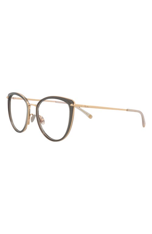 Pomellato Novelty 54mm Cat Eye Optical Glasses In Grey Gold Transparent