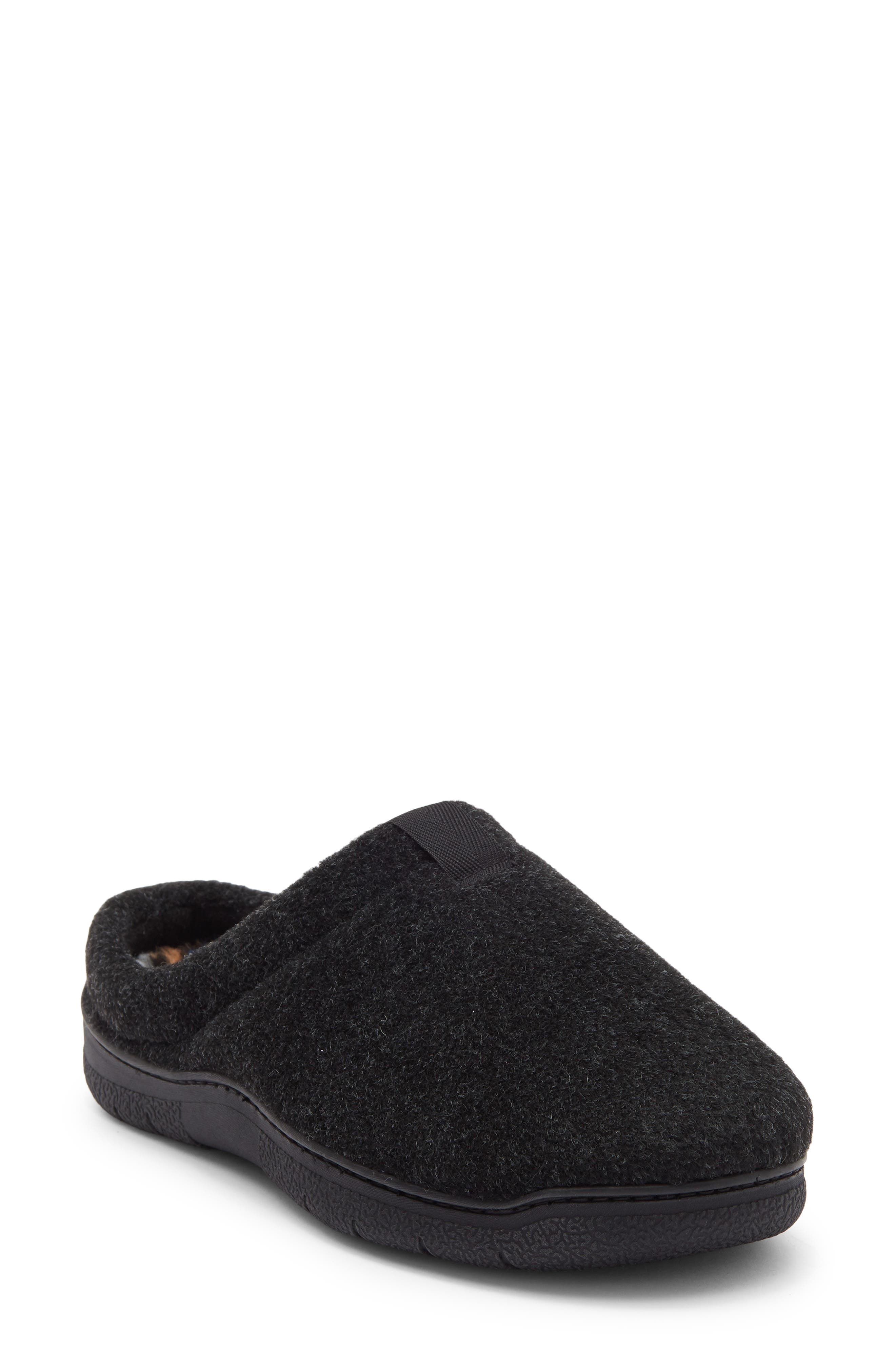 Samson Faux Shearling Lined Clog Slipper, Main, color, DARK GREY HEATHER