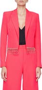 L'AGENCE Jen Crystal Fringe Crop Blazer