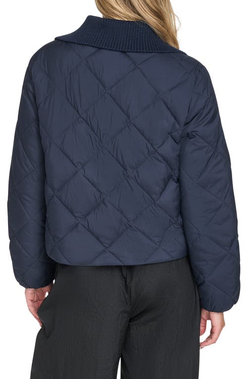 Champion Diamond Quilted Shawl Collar Jacket In Blue