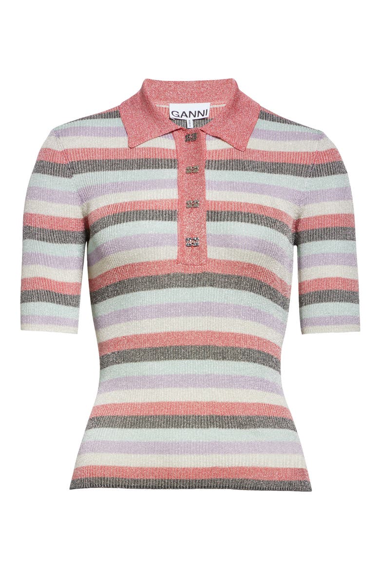 Sparkle Rib Stripe Polo, Alternate, color, MULTICOLOR