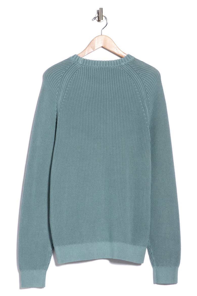 Shaker Stitch Cotton Crewneck Sweater, Alternate, color, FADED RIVER