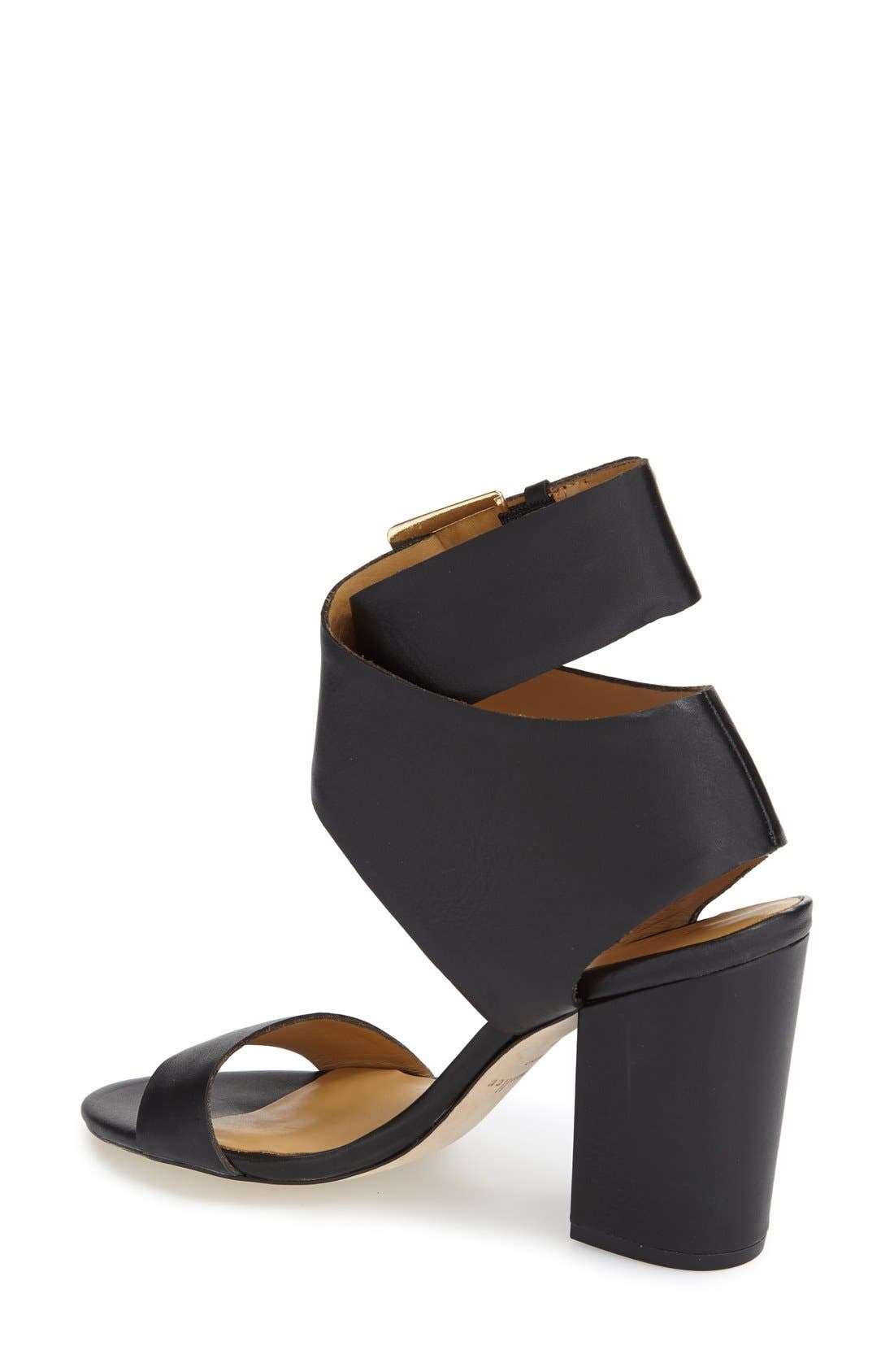 'Wilton' Leather Ankle Strap Sandal, Alternate, color, BLACK