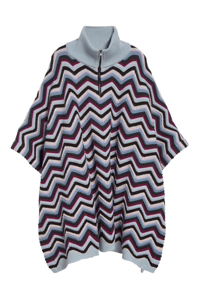 Zigzag Sequin Poncho, Alternate, color, 0001 BLUE MULTI
