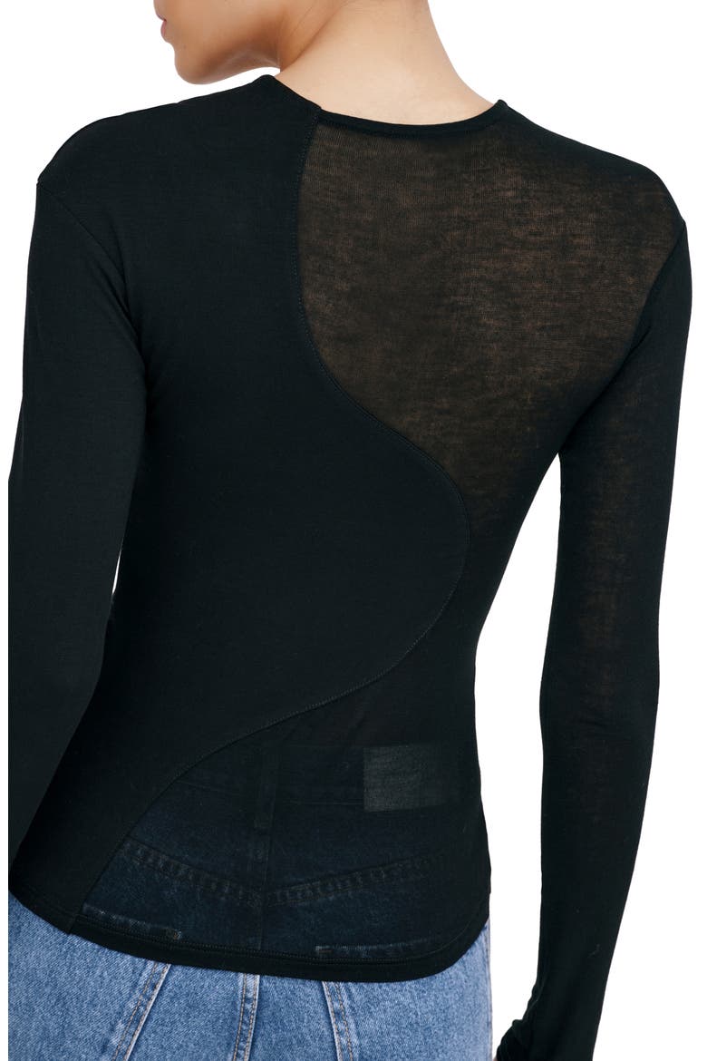 Casey Contrast Knit Top, Alternate, color, BLACK