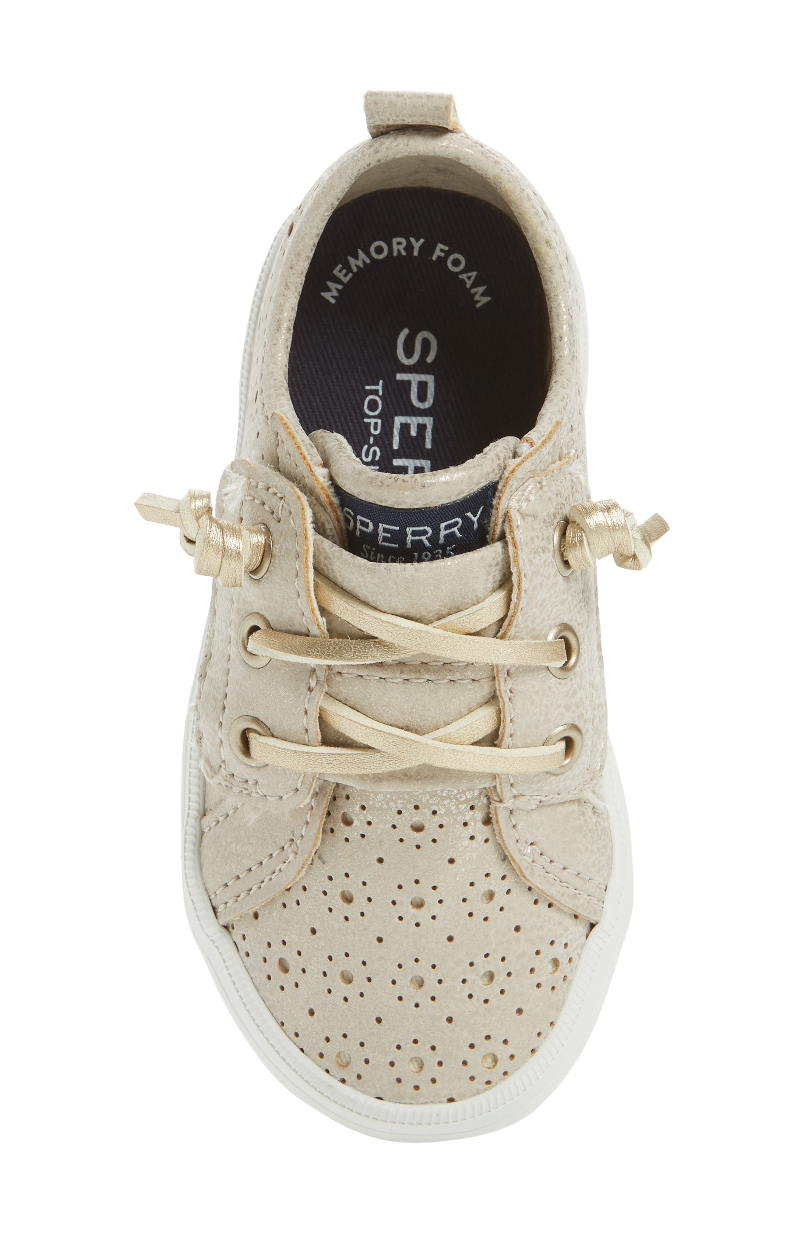 Sperry Crest Vibe Jr. Perforated Metallic Sneaker, Alternate, color, 