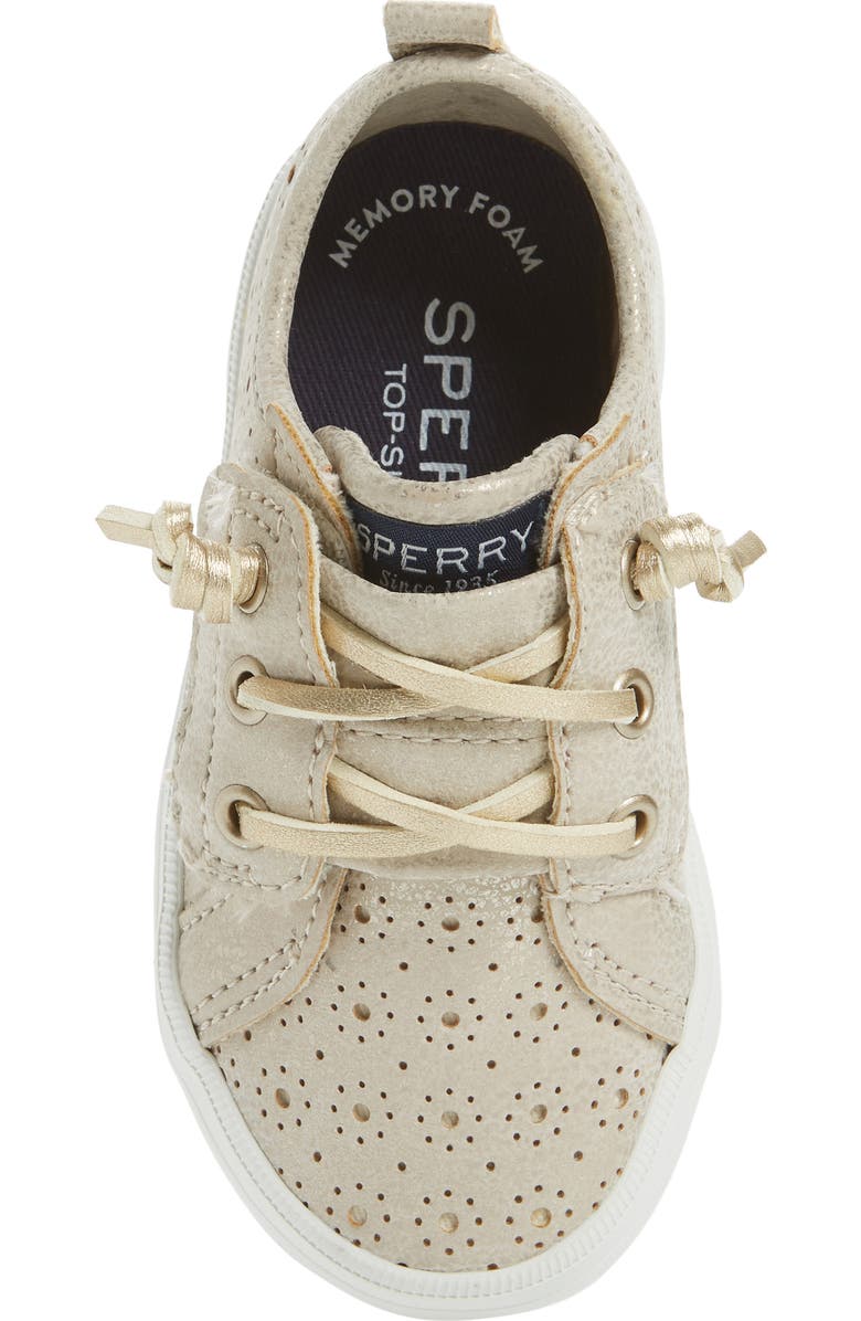 Sperry Crest Vibe Jr. Perforated Metallic Sneaker, Alternate, color,