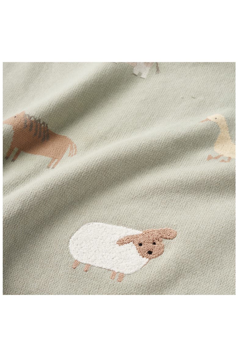 On the Farm Cotton Knit Blanket, Alternate, color, SAGE