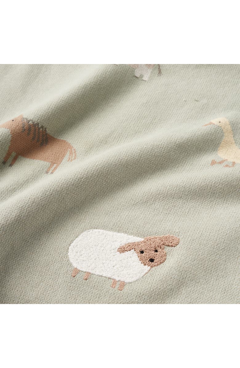 Elegant Baby On the Farm Cotton Knit Blanket, Alternate, color, Sage