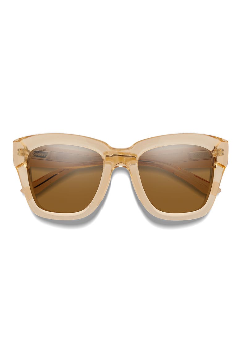 Sway 52mm ChromaPop™ Polarized Square Sunglasses, Main, color, CHAMPAGNE CRYSTAL / CHROMAPOP POLARIZED BROWN