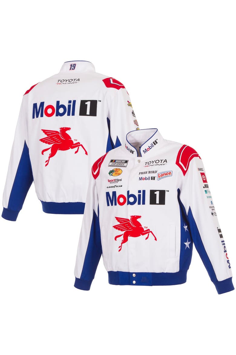 Men's JH Design White Chase Briscoe 2026 Mobil Full-Snap Twill Racing Jacket, Main, color, White