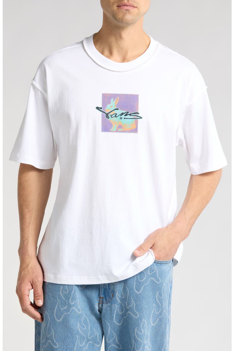 Down the Rabbit Hole Oversize Graphic T-Shirt, Main, color, WHITE