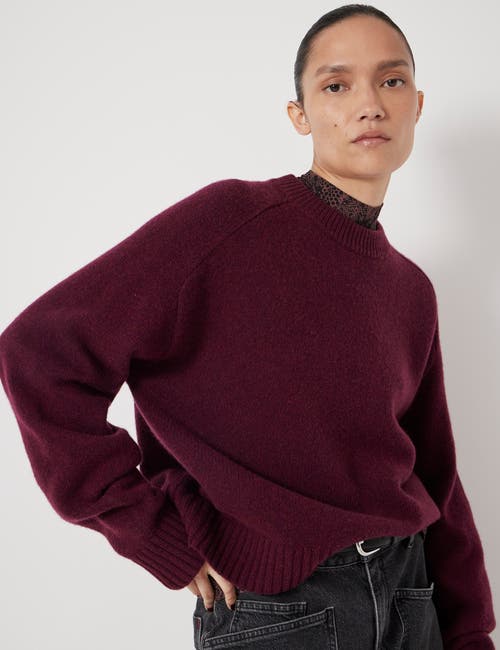 Hush Chunky 100% Cashmere Sweater In Burgundy