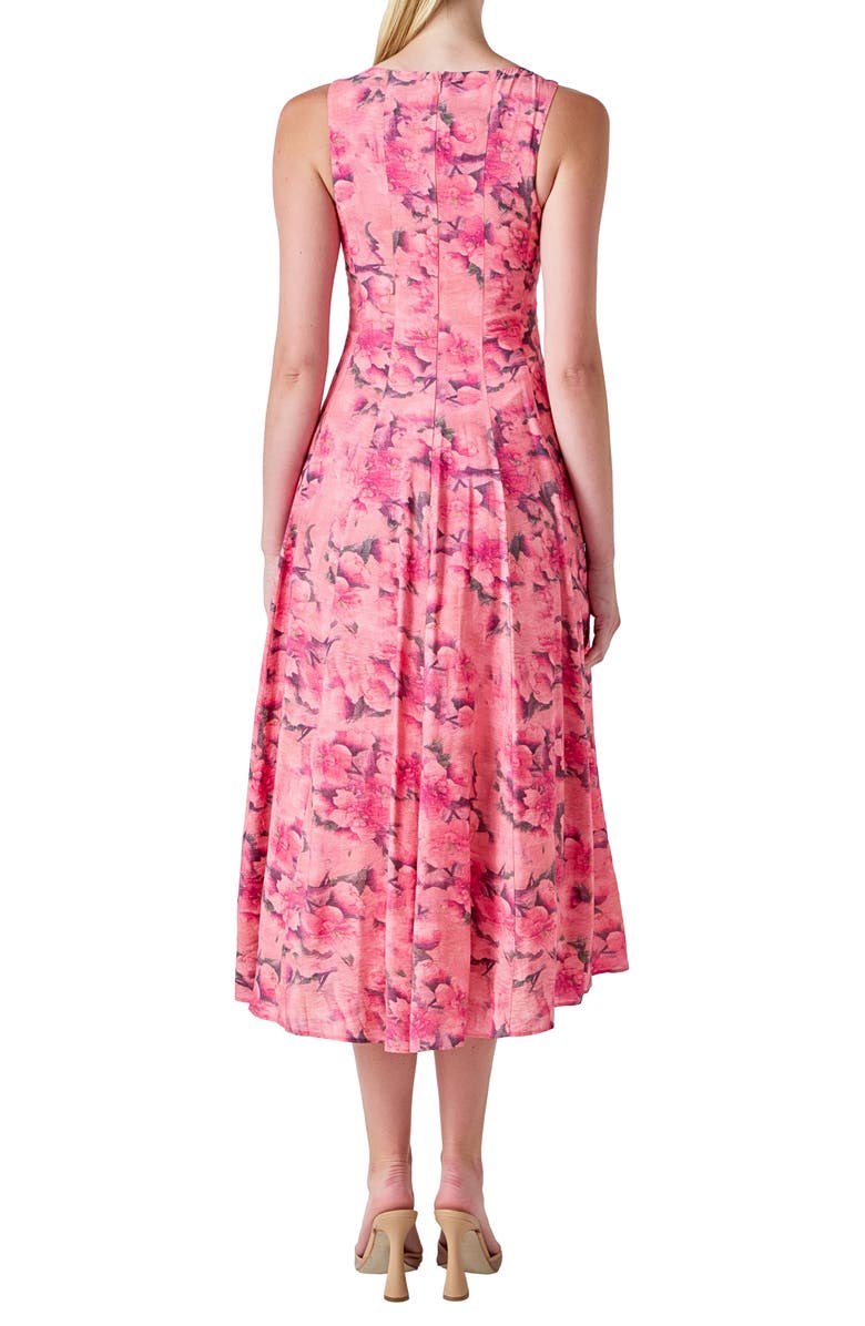 Endless Rose Floral Print Sleeveless Midi Dress, Alternate, color, Pink Multi