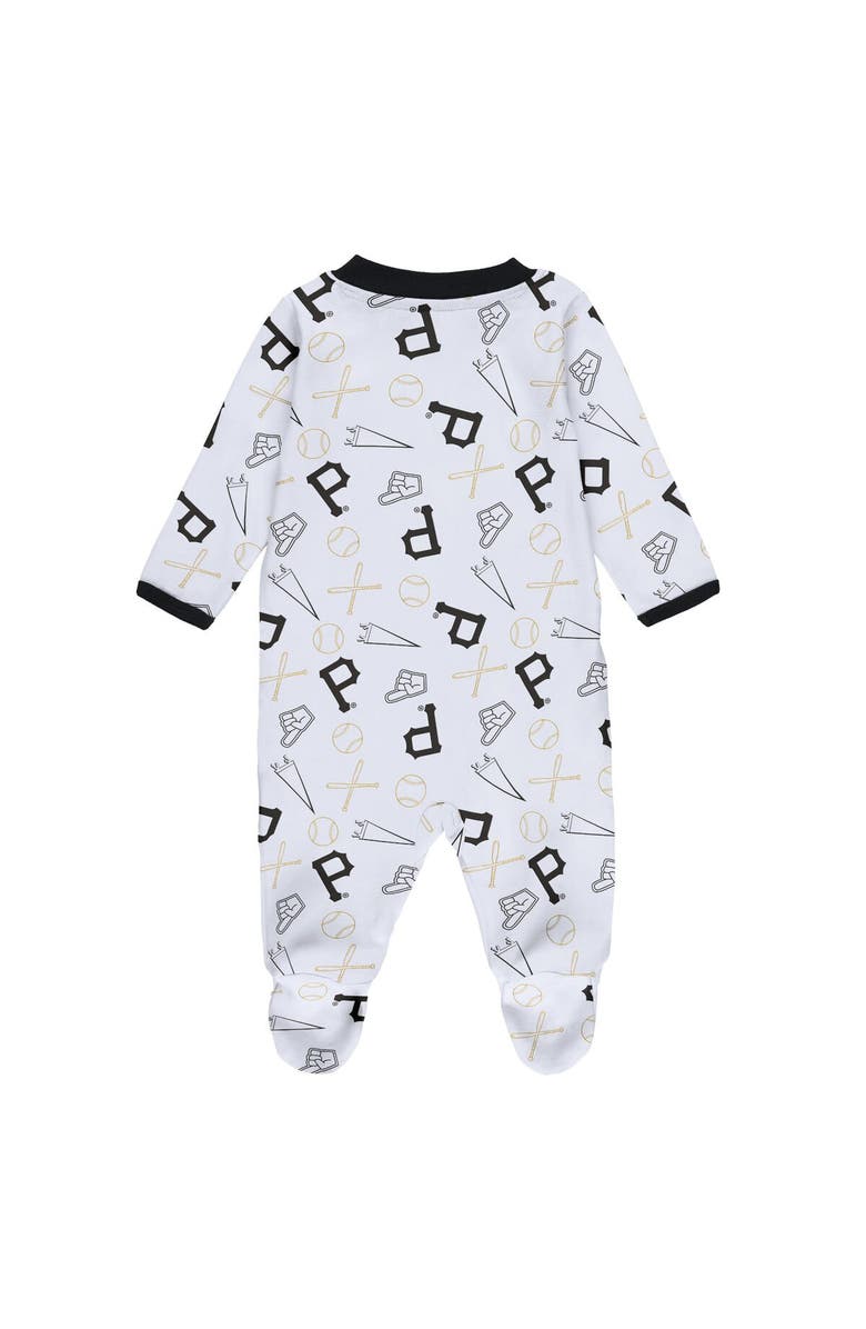 WEAR by Erin Andrews Newborn & Infant WEAR by Erin Andrews White Pittsburgh Pirates Sleep & Play Full-Zip Footed Jumper with Bib, Alternate, color, 