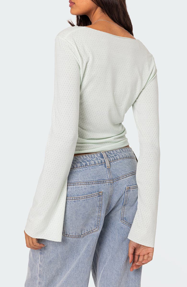 EDIKTED Maddison Long Sleeve Crop T-Shirt, Alternate, color, Light-Blue