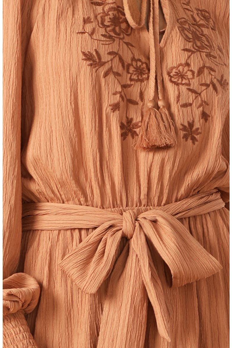 Bishop Sleeve Tiered Minidress, Alternate, color, DUSTY TERRA COTTA