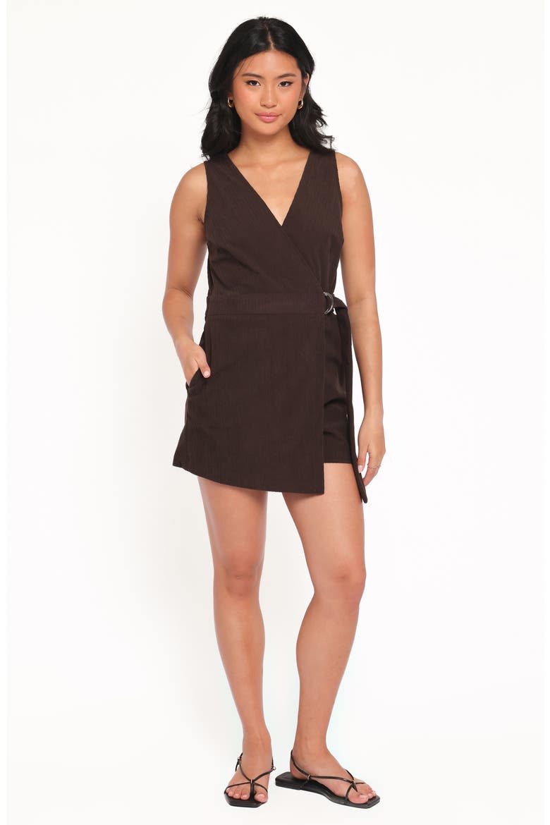Vesper Corduroy Wrap Romper, Alternate, color, CHOCOLATE