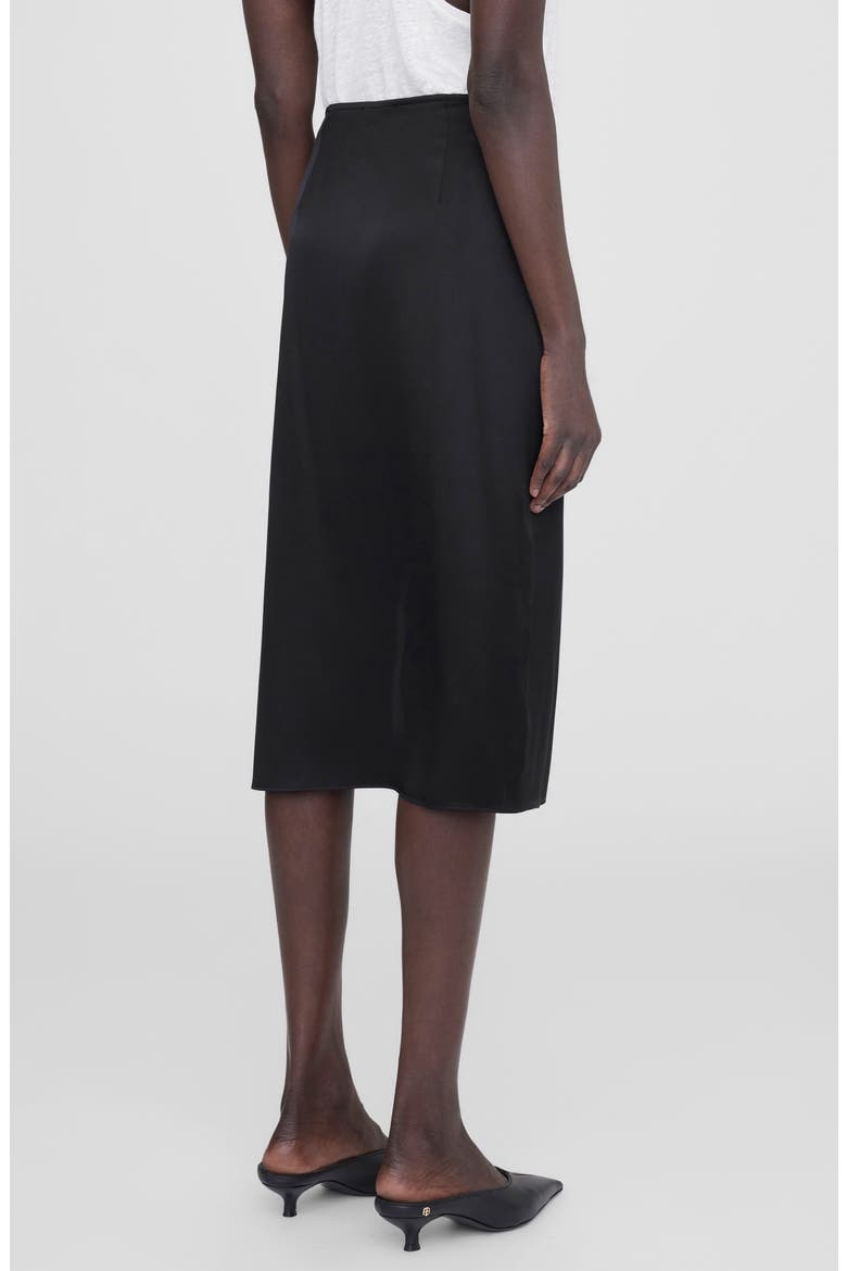 Jolin Silk Midi Skirt, Alternate, color, BLACK