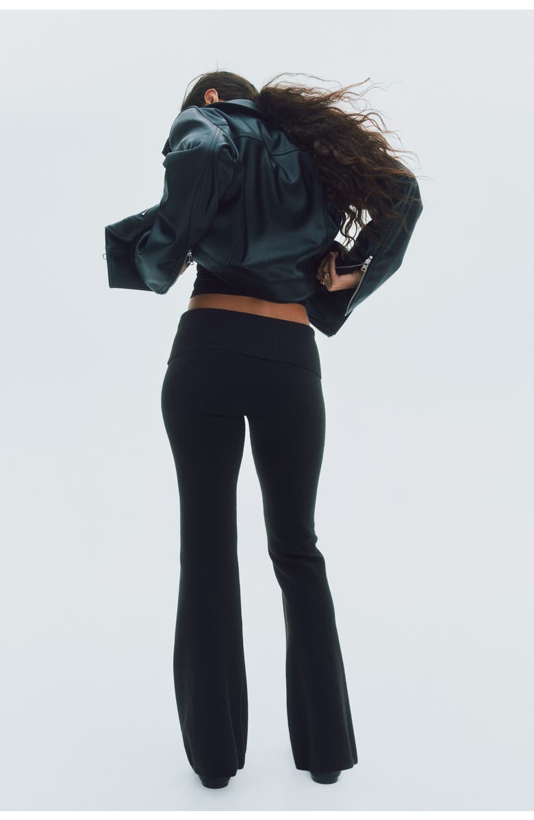 H&M Knitted Yoga Pants, Alternate, color, Black