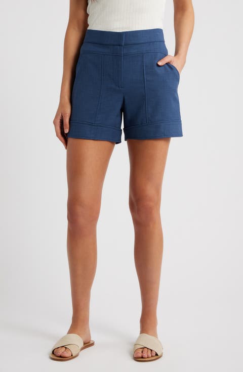Seamed High Waist A-Line Shorts