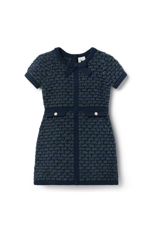 Janie And Jack The Classic Tweed Dress In Blue