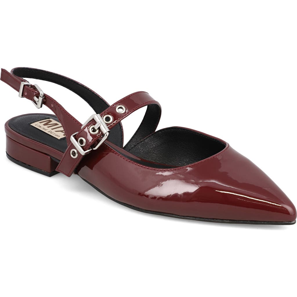 Mia Aree Pointed Toe Flat In Burgundy
