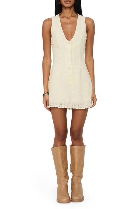 Sylvara Textured Button Up Romper