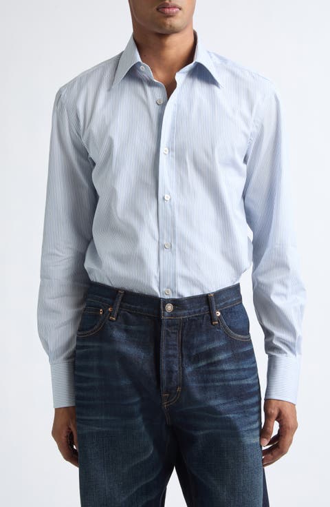 Classic Fit Striped Cotton Shirt
