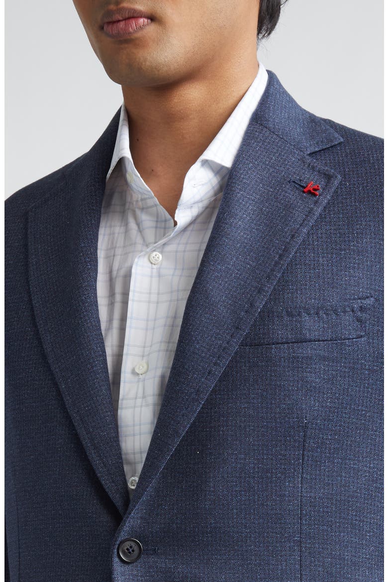 Check Silk & Cotton Sport Coat, Alternate, color, NAVY 810