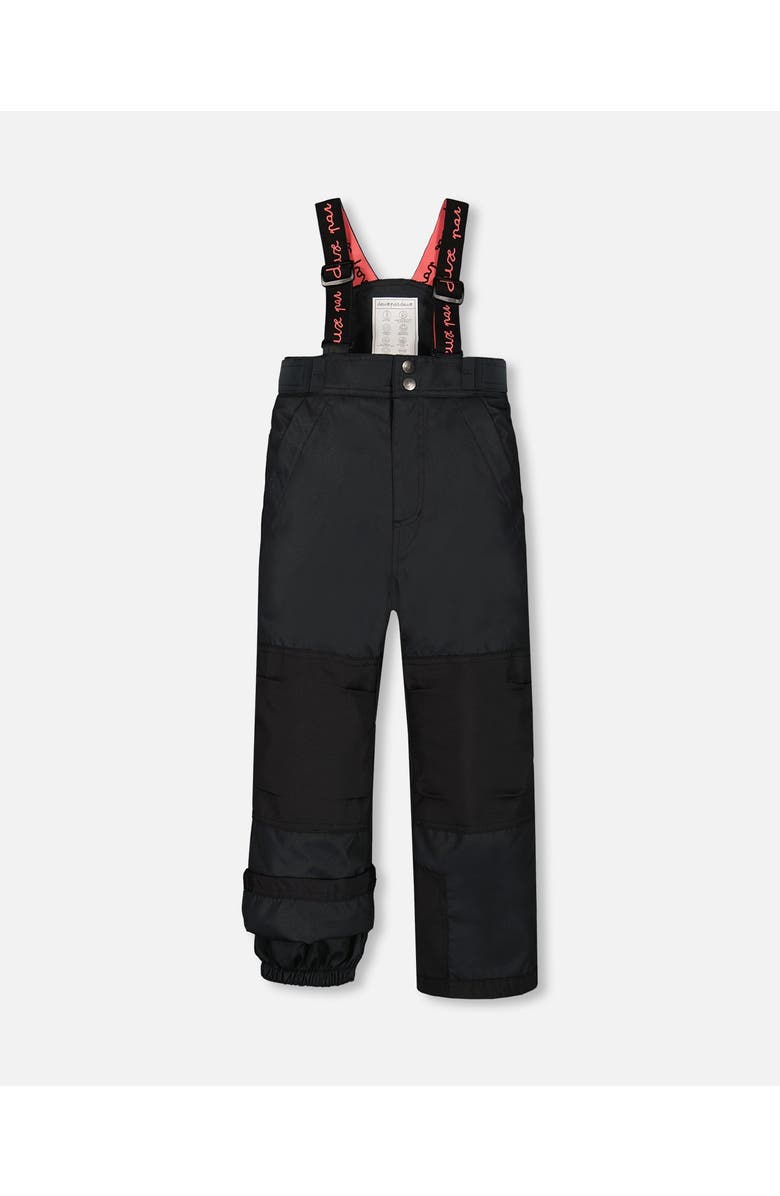 Deux par Deux Little Girl's Two Piece Snowsuit Black Printed Coral Flowers, Alternate, color, 