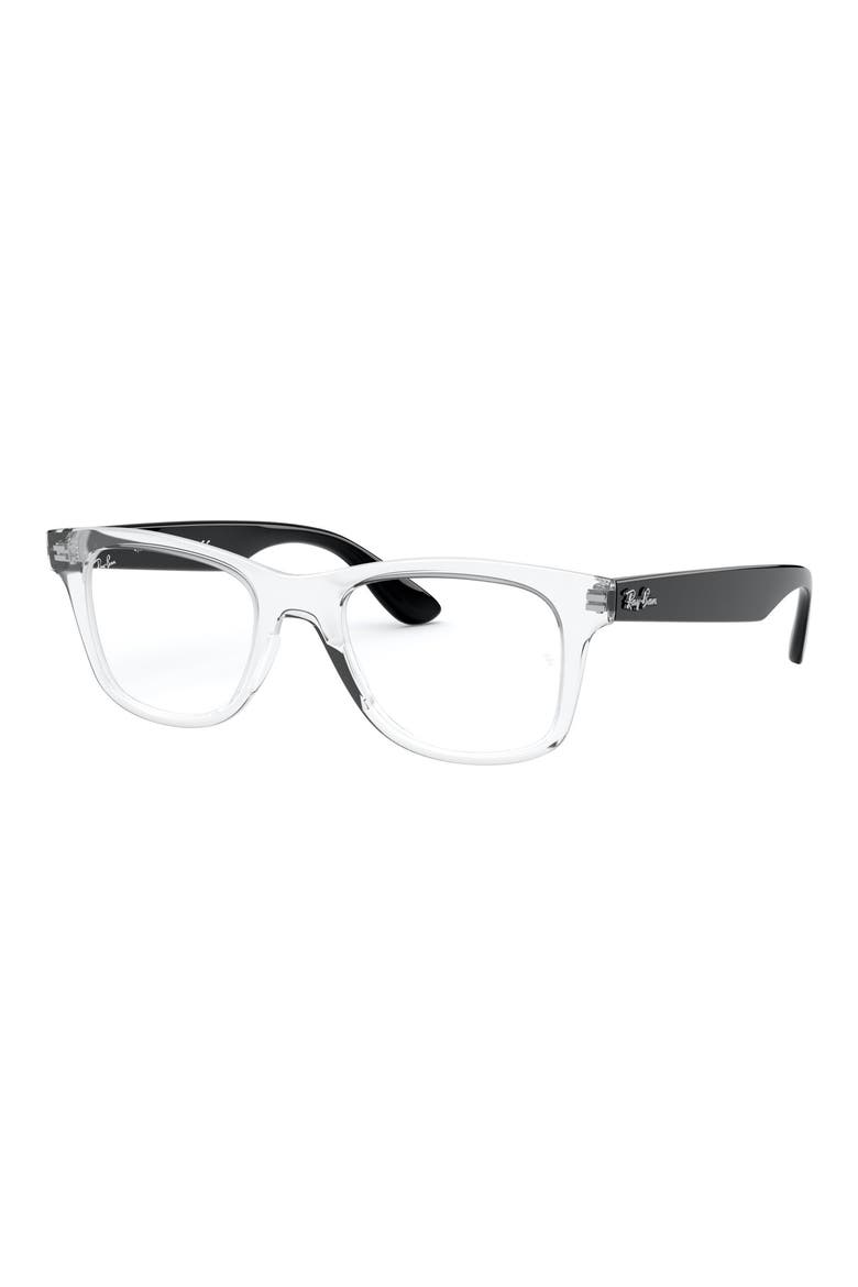 50mm Rectangular Optical Glasses, Alternate, color, TRANSPAREN
