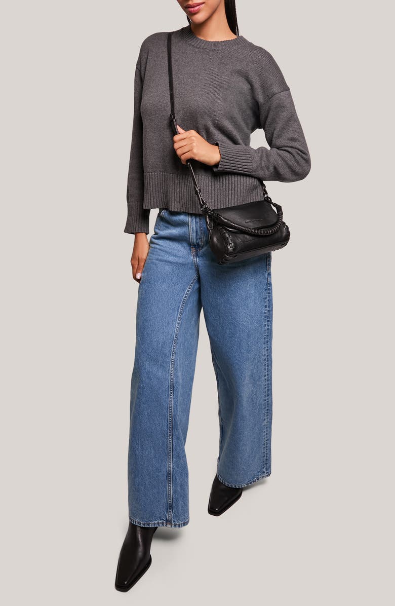 AIMEE Mini Zen Leather Crossbody Bag, Alternate, color, Black