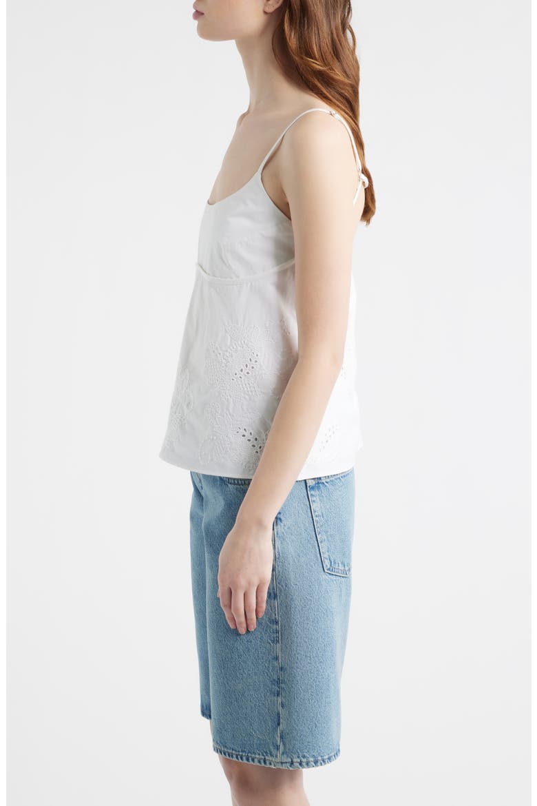 Maggie Embroidered Cotton Camisole, Alternate, color, WHITE