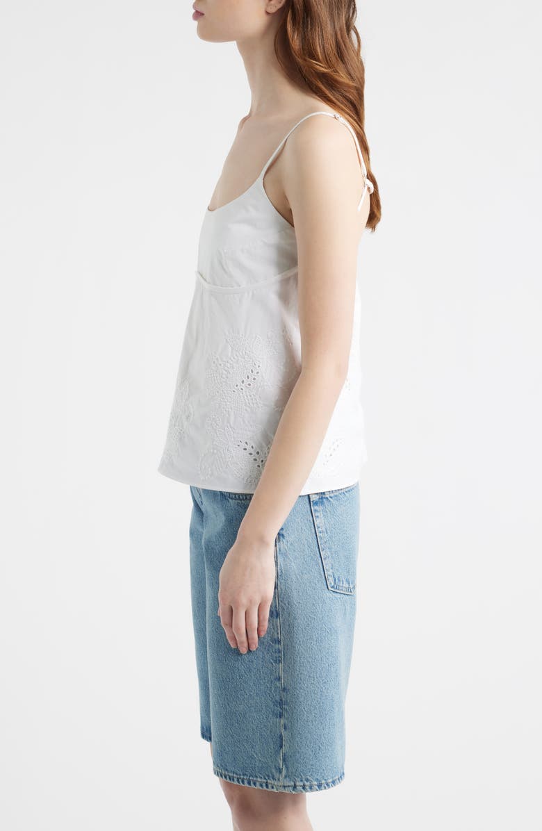 rag & bone Maggie Embroidered Cotton Camisole, Alternate, color, White