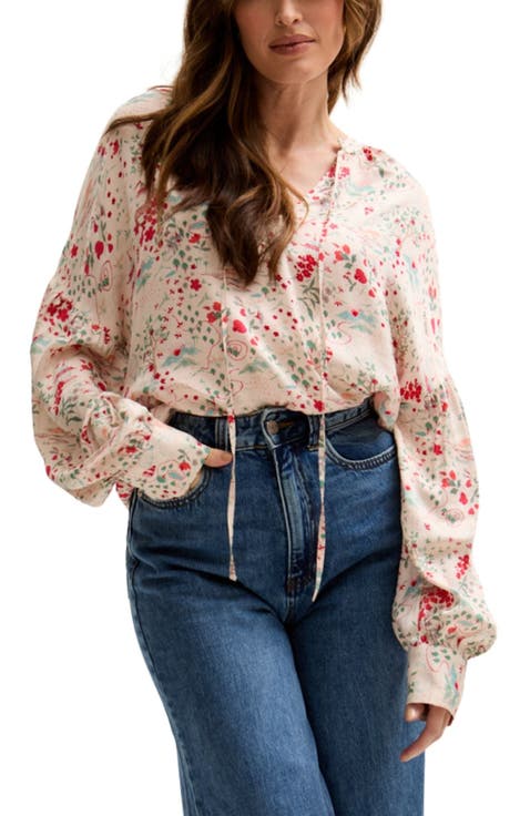 Rosetti Billowy Sleeves Print Blouse