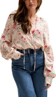 LILY AND LIONEL Rosetti Billowy Sleeves Print Blouse