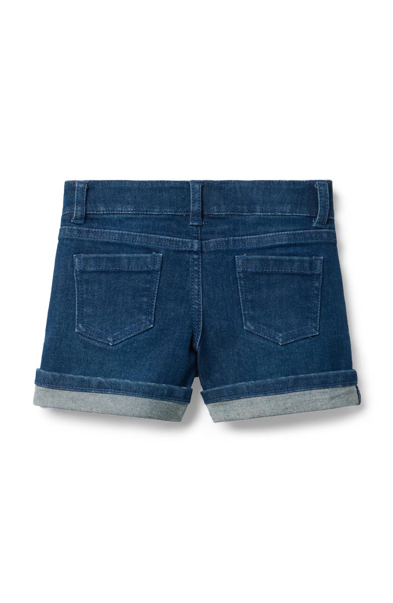 Janie and Jack Denim Cuffed Short In Medium Wash, Alternate, color, Blue