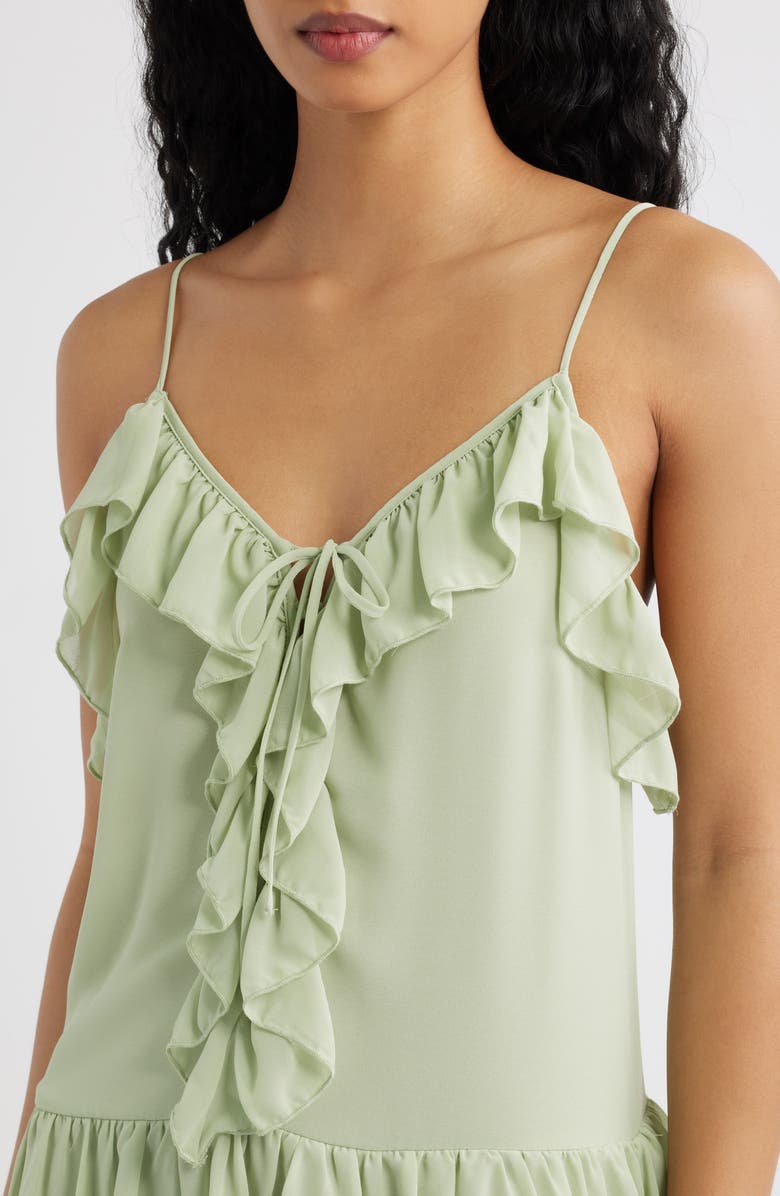 Torn by Ronny Kobo Orcadia Ruffle Maxi Dress, Alternate, color, Sage