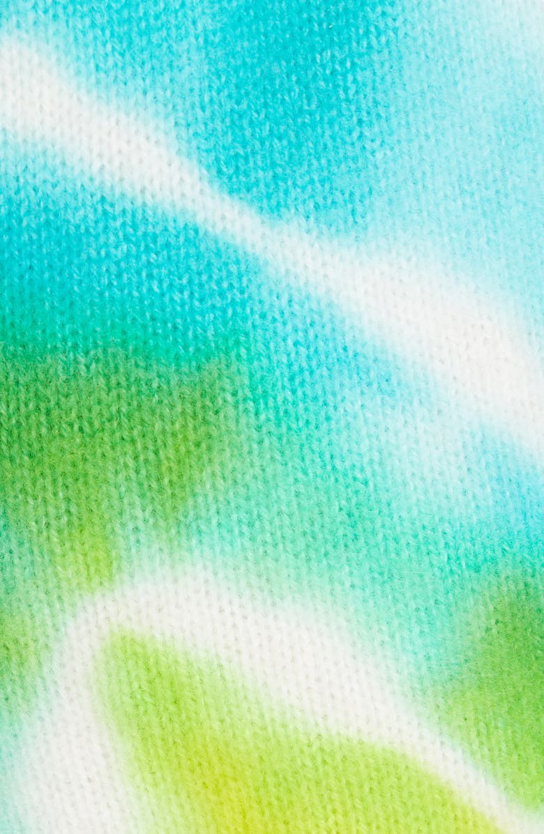 The Elder Statesman Burst Tie Dye Cashmere Sweater Shorts, Alternate, color, Ivory Multi