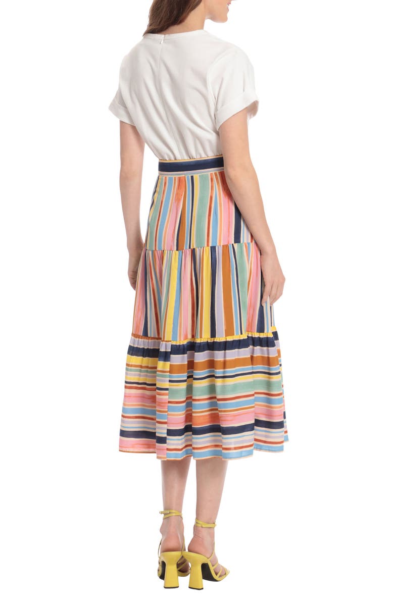 DONNA MORGAN FOR MAGGY Short Sleeve Combo Fit & Flare Dress, Alternate, color, 