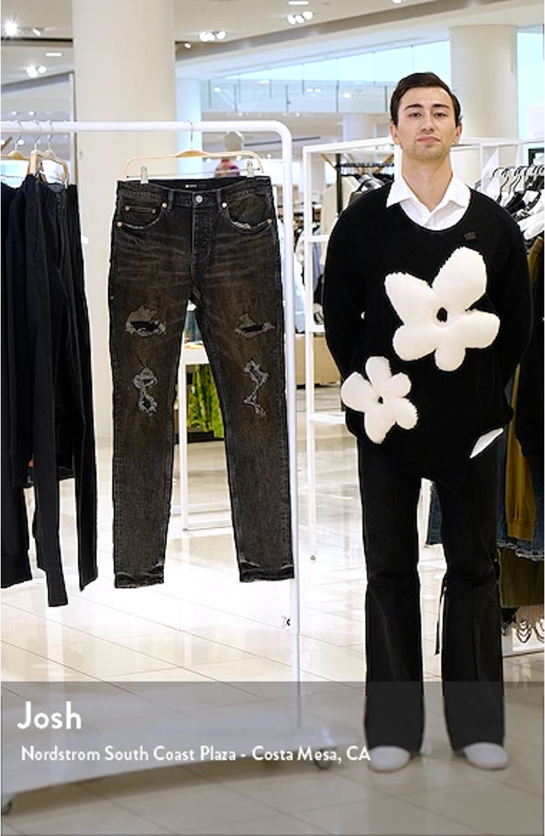 PURPLE Knee Blowout Ripped Skinny Jeans, sales video thumbnail