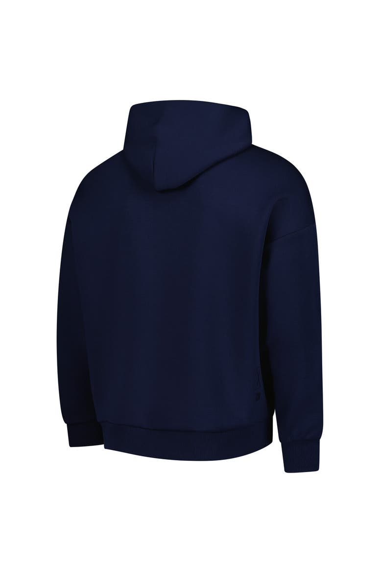 Men's Levelwear Navy USMNT Luxe Signature Tri-Blend Pullover Hoodie, Alternate, color, Navy