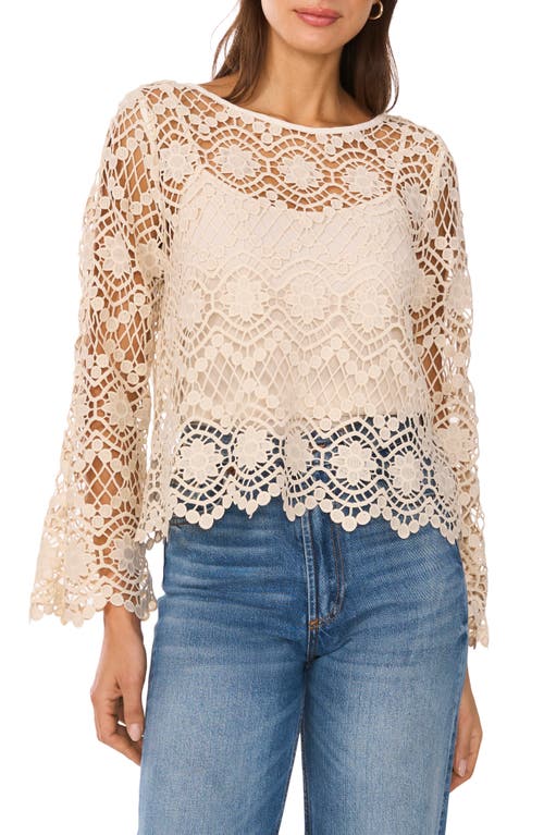VINCE CAMUTO VINCE CAMUTO OPEN STITCH LACE TOP 