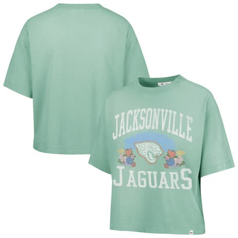 Women's '47  Mint Jacksonville Jaguars Florentina Montauk Cropped T-Shirt
